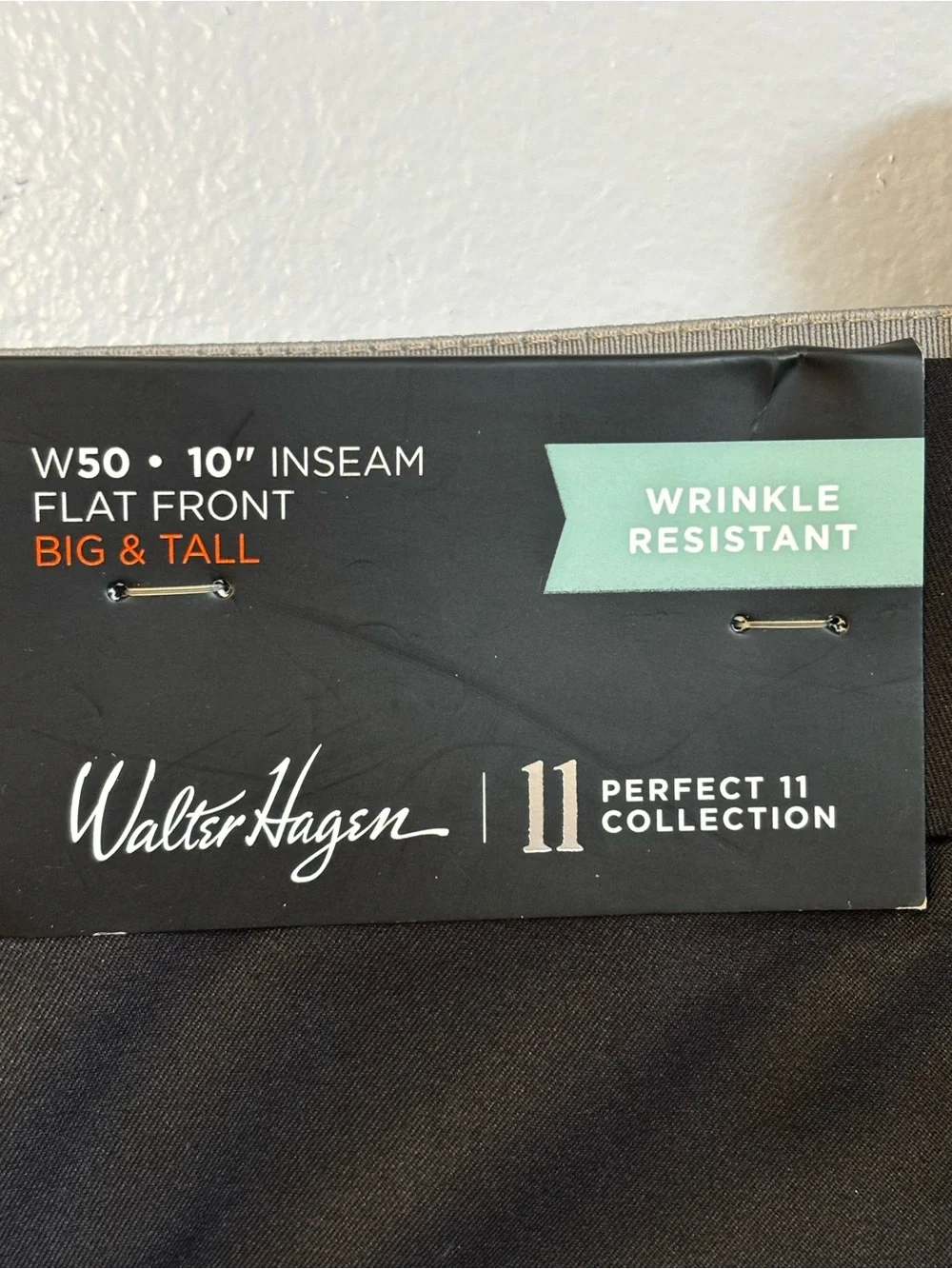 Walter Hagen Black Flat-Front Golf Shorts Sz 50. NWT